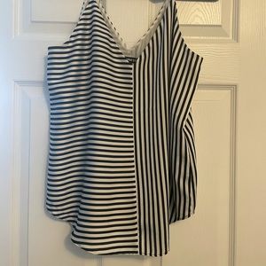 Express Asymmetrical Striped Satin Cami Tank
